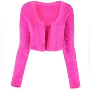 Jacquemus La Maille logo-charm cropped cardigan , size 36, small